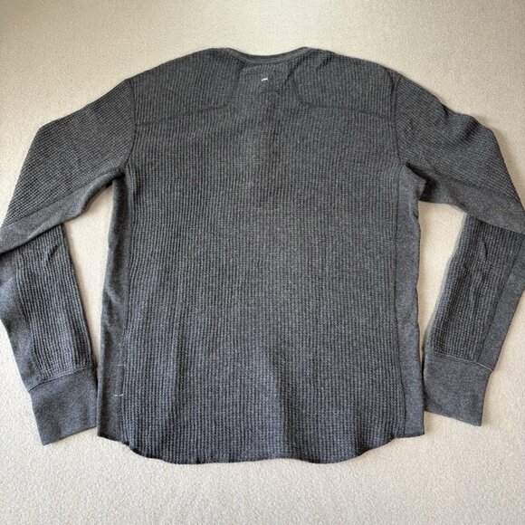 Rag & Bone Shirt Men’s M Gray Waffle Cotton Henley Heavy Gauge Thermal Preppy - Picture 16 of 16